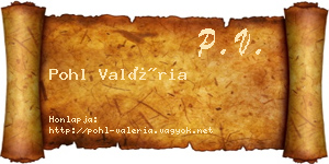 Pohl Valéria névjegykártya